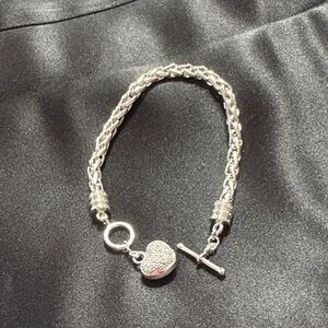 925 Sterling Silver Heart Charm Bracelet